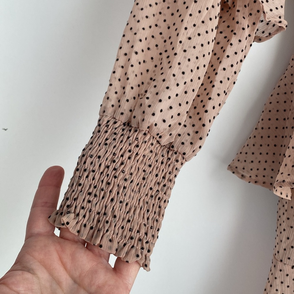 MINKPINK Blush and Black Polka Dot Dress - Size Medium - Picture 5 of 9